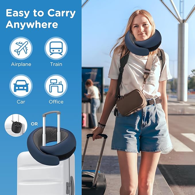 Neck Pillow Airplane, 100% Pure Memory FoamTravel Neck Pillow Travel Neck - Image 5