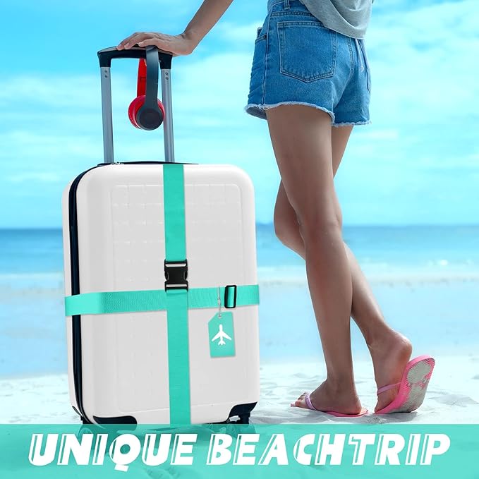 Weewooday 8 Pcs Luggage Straps Suitcase Tags Set - Image 6