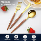 16 Pcs Gold Silverware Set - Image 3