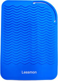 Heat Resistant Mat for Curling Irons, Hair Straightener, Flat Irons and Hair Styling Tools 9" x 6.5", Blue