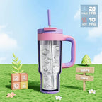 24 oz Kids Tumbler with Handle: Leakproof, Stainless Steel Cup with Straw Lid - Image 2