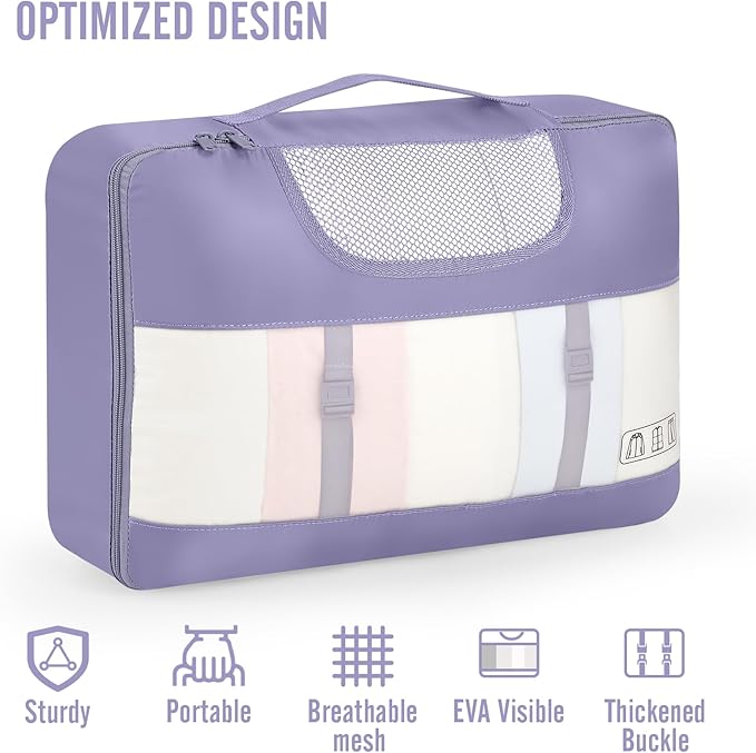 Veken 10 Set Packing Cubes for Travel Essential, Suitcase Organizer Bags in 4 - Image 4