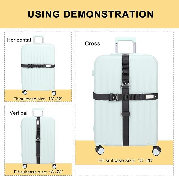 Vigorport Luggage Straps for Suitcases TSA Approved Suitcase Belt, Stretchable - Image 5