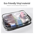 3Pcs Crystal Clear PVC Travel Toiletry Bag Kit - Image 2