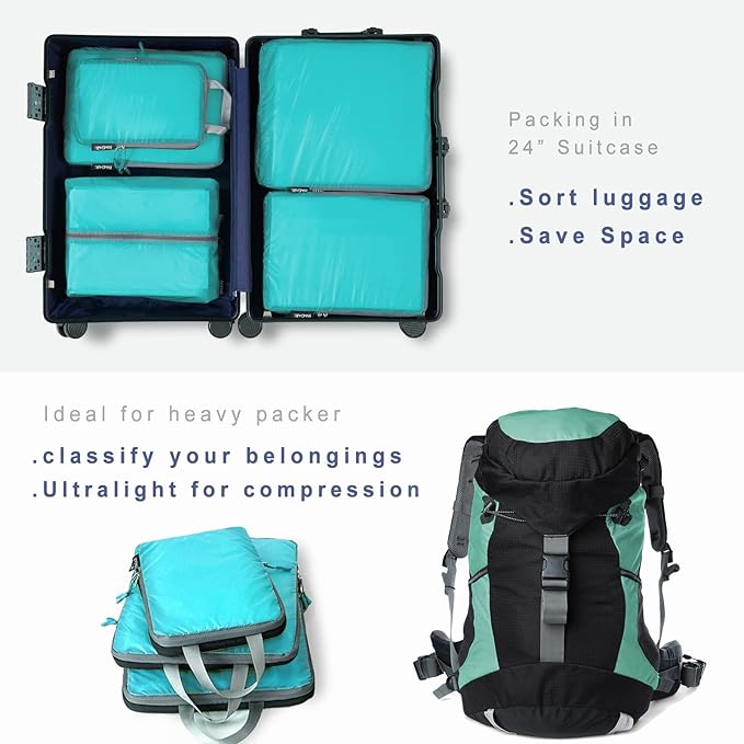 BAGAIL 6 Set Ultralight Compression Packing Cubes Packing Organizer - Image 6