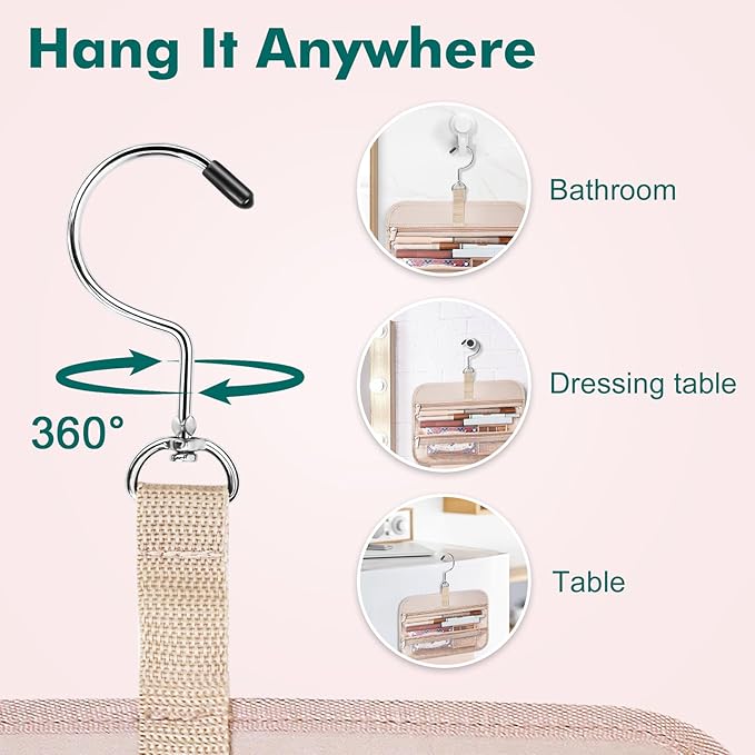 Wedama Toiletry Bag for Women, Large Cosmetic Travel Bag, Hanging Toiletry Bag - Image 4