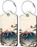 Mount Fuji 2-Pcs Premium Leather Tags by Unknown