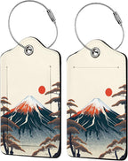 Mount Fuji 2-Pcs Premium Leather Tags by Unknown