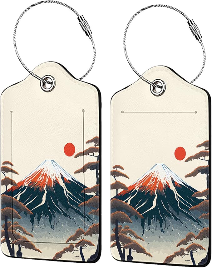 Mount Fuji 2-Pcs Premium Leather Tags by Unknown