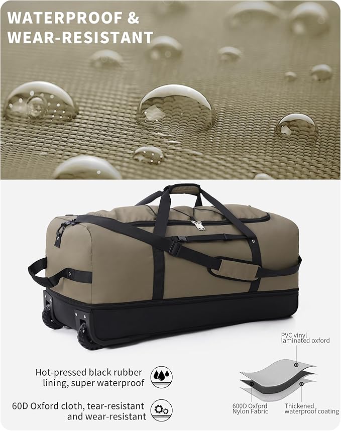CONTAIL 32”110L Expandable 140L Rolling Duffle Bag - Image 9