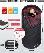 KingCamp Sleeping Bag for Adults, Cold Weather & Warm Extra Wide Big & Tall XL - Image 3
