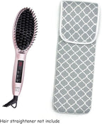 Wanty Hair Straighteners Case with Fastener - Neoprene Curling Iron Holder Flat Iron Curling Wand Travel Cover Case Bag PouchShield Curling Iron Cover - Flat Iron Travel Pouch (Gray)