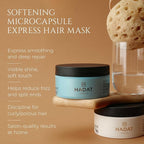 HADAT Softening Microcapsule Express Hair Mask – Professional Smoothing Hair Treatment – Salon Lamination – Deep Repair – Anti-Frizz – Moisturizing – Curly Frizzy Damaged Hair, 9.47 Fl Oz