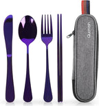 Travel Utensils with Case, Quatish Portable Silverware Set by Quatish