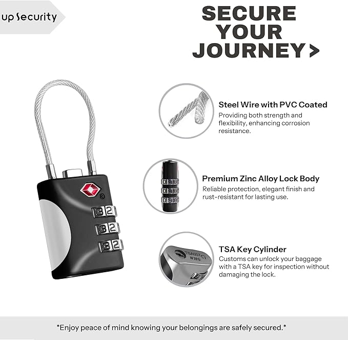 TSA Locks for Luggage, Small Combination Lock - Image 4