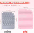 Quccefods Heat Resistant Mat Large Silicone Hot Hair Tools Holder for Curling Irons Flat Iron Hair Straightener Mat Portable Vanity Pad Accessories/Organizer