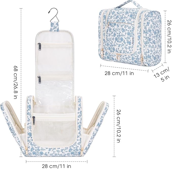 Narwey Hanging Toiletry Bag for Women Travel Makeup Bag Organizer Toiletries - Image 6