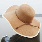 DRESHOW Beach Hats for Women Big Straw Wide Brim Summer Hat Floppy Foldable - Image 7