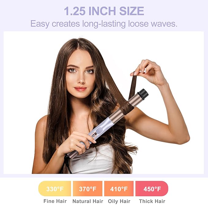 Hair Straightener and Curler, PARWIN PRO BEAUTY 1'' Flat Iron,1.25'' Curling Iron Hair Straightener Brush with Detachable Power Cord, LED Temp Control & Instant Heat Up, Dual Voltage, for Home Travel