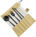 Gugrida Luxury Black Matte Portable 18/10 Stainless Steel Travel Flatware Sets by Unknown
