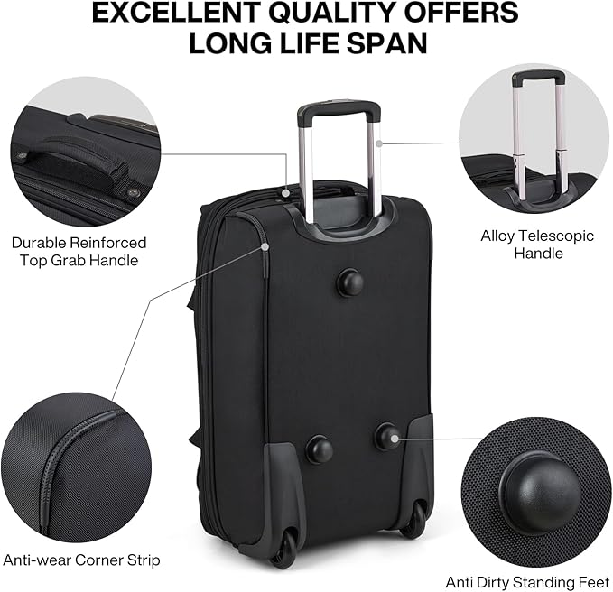 Hanke Expandable Carry On Luggage Suitcases - Image 8