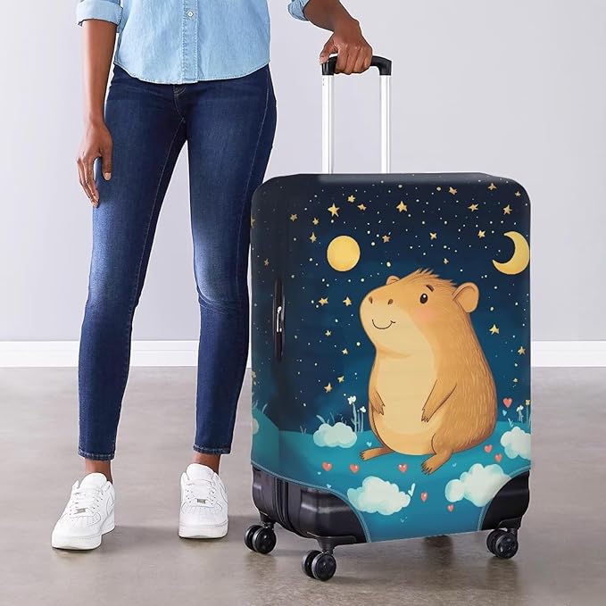 Capybara Suitcase Cover Cute Luggage Cover Protector Invisible Zipper Closure - Image 4