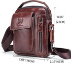 KPYWZER Genuine Leather Shoulder Bag Small Men Messenger Pack Handbag Sling - Image 2