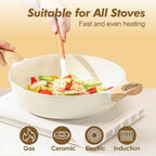 SENSARTE Ceramic Cookware Set, Pots and Pans Set Non stick, 14-Piece Induction - Image 4