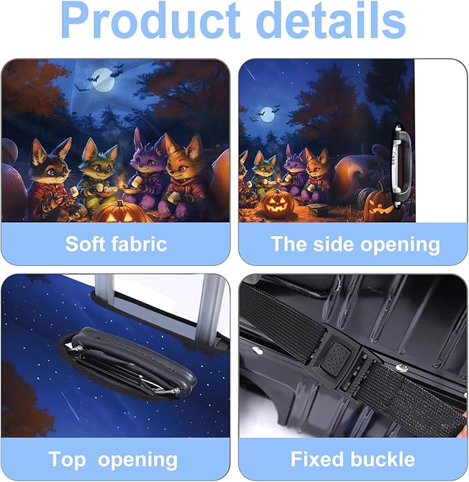 Halloween Luggage Cover Washable Suitcase Protector Anti-Scratch, Stretchable - Image 3