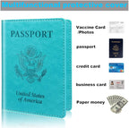 Turquoise & Pink Passport Holder, Cruise Essentials Passport Wallet Cover Case - Image 4