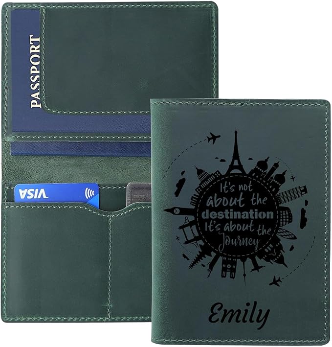 Personalized Leather Passport Holder, Custom Travel Wallet, Genuine Leather - Image 8