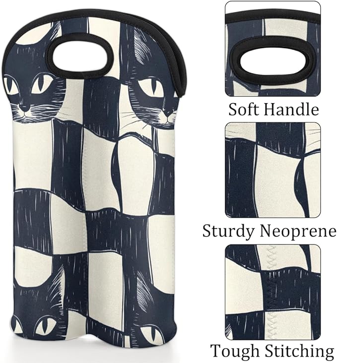 Neoprene Wine Tote, Bottle Carrier Gag Insulating Neoprene Thicker, Insulated - Image 3