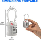 4 Pack TSA Approved Travel Luggage Locks, Cable Combination Lock, 3 Digit - Image 3