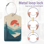 Luggage Tag for Suitcase, Mountain Sun Forest Design - Image 4