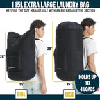 Laundry Bag Extra Large 115L, Laundry Backpack Bag, Laundry Bags Extra Large - Image 2