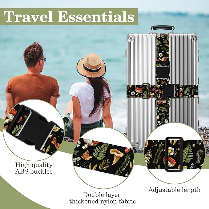 Mushroom Luggage Straps for Suitcases TSA Approved, Luggage Identifiers for - Image 3