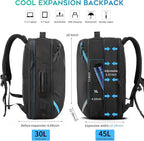 Travel Carry on Backpack, Extra Large Expandable 45L Backpack - Image 3