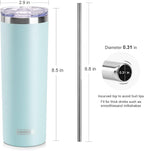 koodee 20 oz Tumbler with Lid and Straw-2 Pack Stainless Steel Insulated Skinny - Image 4