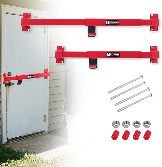 Door Security Bar-by NAKANEKO The Entire Width of Your Outward Opening Front by Thankyouforstoppingby