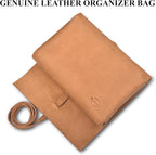 Leather Tech Pouch for Cables Chargers Phone | Tech Bag | Zipper Travel - Image 2