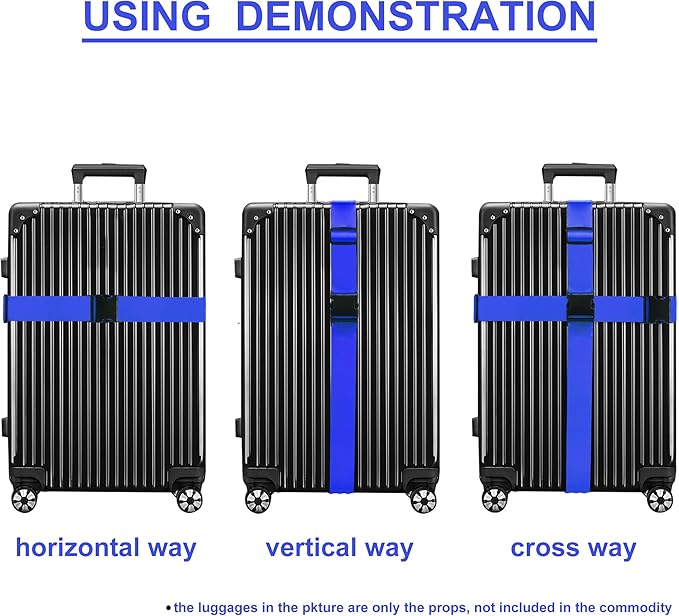 Luggage Straps for Suitcases TSA Approved Travel Belt 4 Pack by Chelmon - Image 5