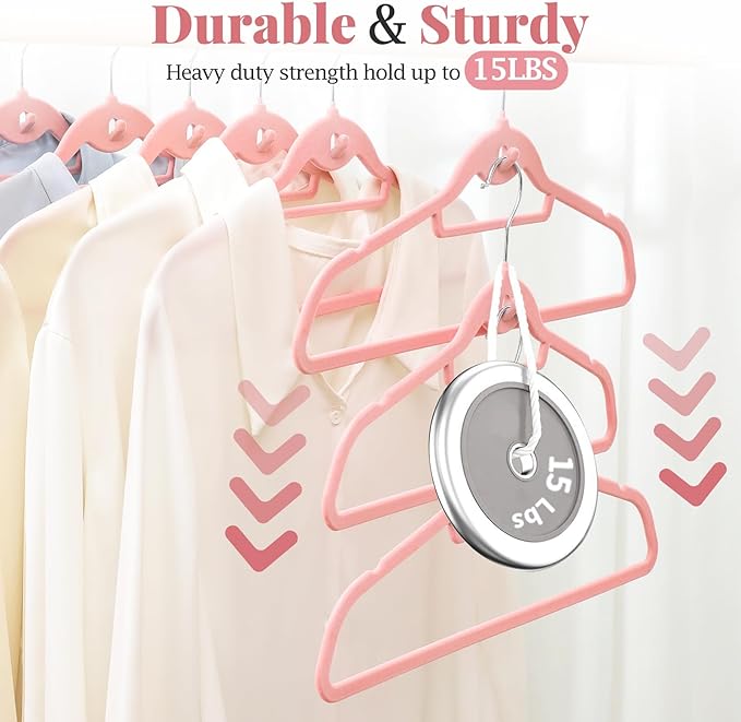 Velvet Felt Stackable Hangers 50 Pack, Non Slip, - Image 2