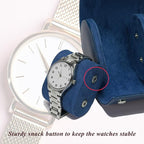 Watch Travel Case, Luxury Leather Watch Roll 2 Slot Organizer Box, Jewelry - Image 5