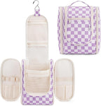 Narwey Small Checkered Hanging Travel Toiletry Bag by Narwey