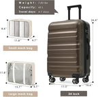 Merax 24 Inch Luggage Set Hardshell ABS Suitcase - Image 5