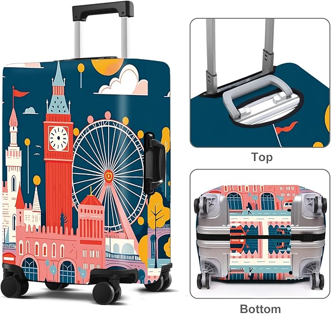 Luggage Cover Washable Suitcase Protector Anti-Scratch, Stretchable Fit - Image 3