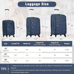 Merax Softside Luggage Set Softshell Lightweight 3 Piece Spinner Suitcase - Image 2