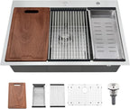 30 Inch Drop In Kitchen Sink Workstation-Bokaiya 30x22 Stainless Steel Drop In by Bokaiya