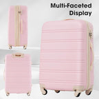 Merax Luggage sets of 2 Piece 20 28 IN Carry on Luggage Hard Case White Pink - Image 8