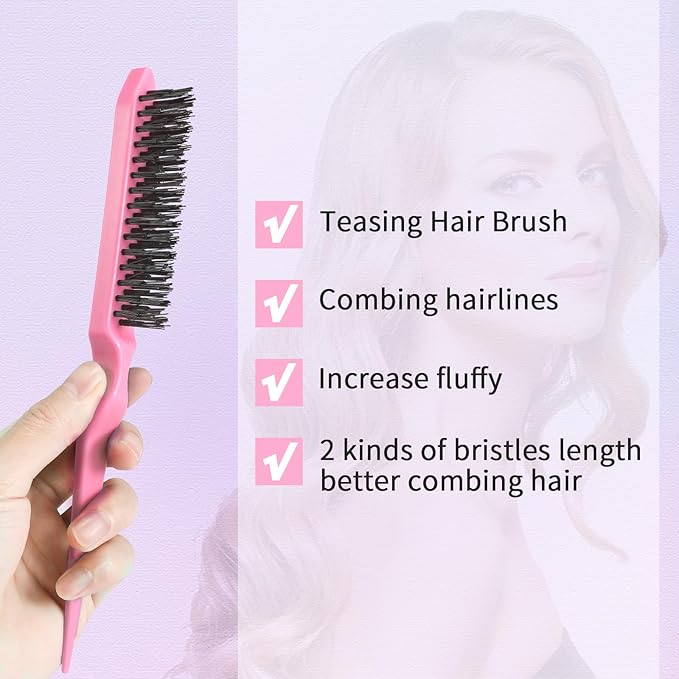 BRUSHZOO Hair Brush Set, Hair Brushes for Women Men kid Wet Dry All Hair Detangling Parting Styling